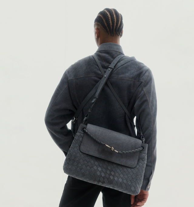 Image 3 of 5 - GREY - BOTTEGA VENETA Jacket featuring a cloudy finish, button closure, front flap button pockets, button cuffs and collar. Made in Italy.