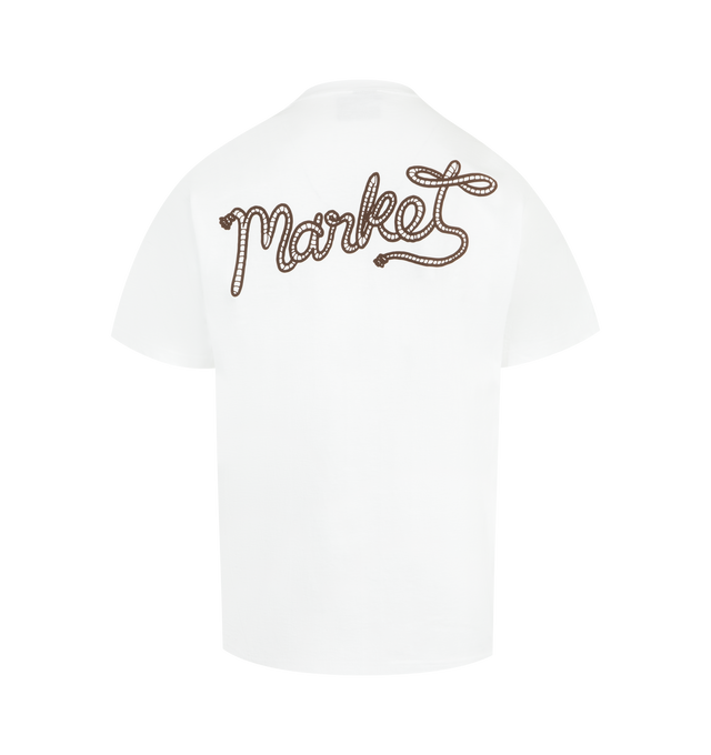 Image 2 of 2 - WHITE - MARKET Lasso Lockup Graphic T-Shirt featuring a relaxed fit, crewneck, short sleeves and graphic on front and back. 100% cotton.
