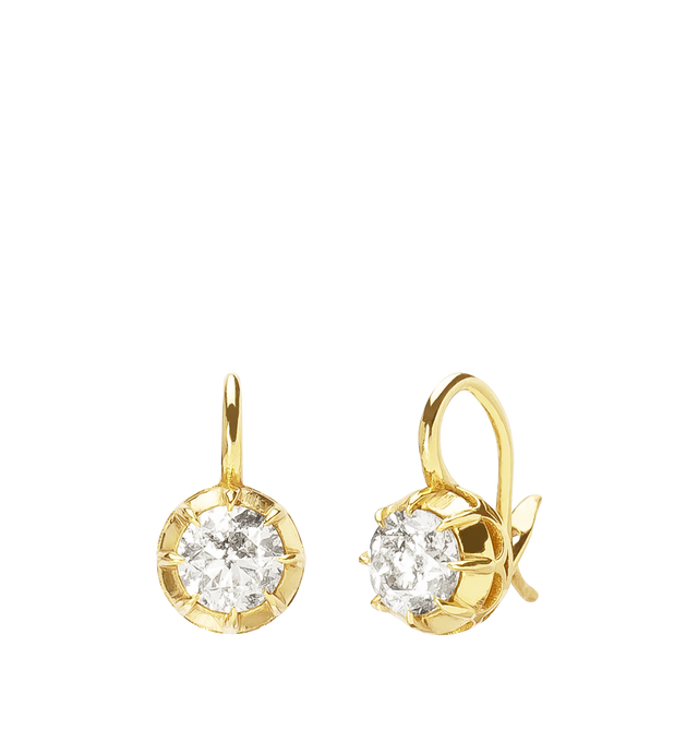 Image 2 of 2 - GOLD - JENNA BLAKE Victorian Round Diamond Drop Earrings featuring 18K Yellow Gold and Diamond. 2.02 cts, 16mm. Hirshleifers offers a range of pieces from this collection in-store. For personal consultation and detailed information about jewelry, please contact our dedicated stylist team at personalshopping@hirshleifers.com.This item may be restricted for online purchase to international clients. For assistance purchasing this item please contact our dedicated stylist team at personalshoppin