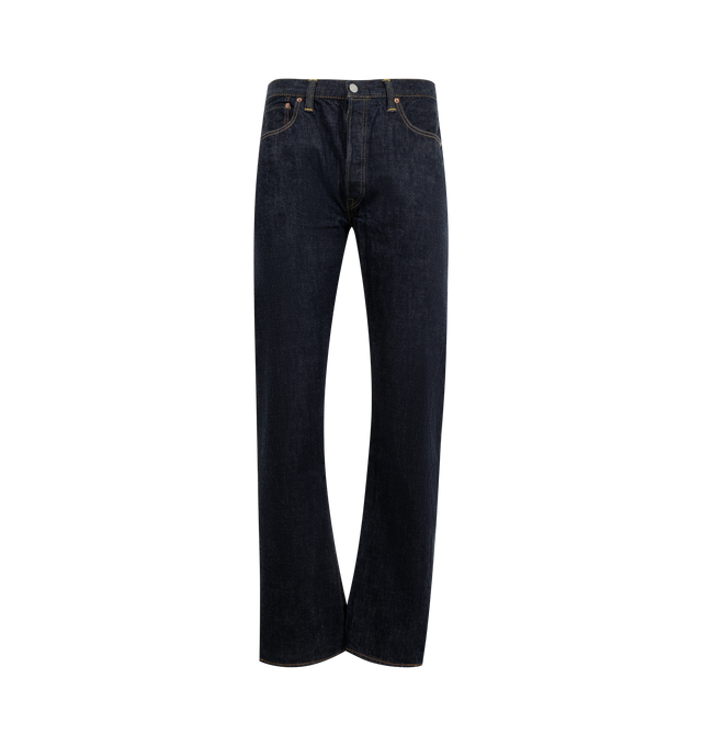Image 1 of 3 - BLUE - Full Count 1101 Straight Denim have a straight silhouette. 100% Zimbabwean cotton. Made in Japan.