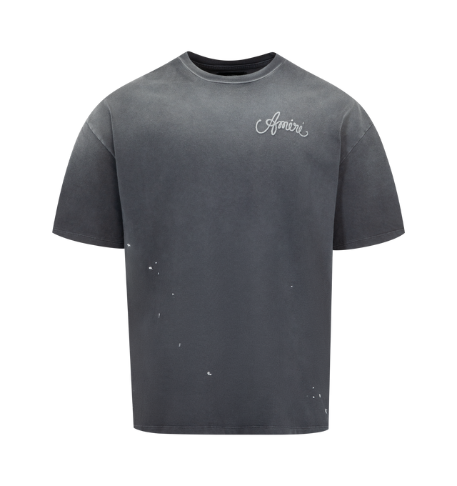 Image 1 of 2 - BLACK - AMIRI Design Studio T-shirt featuring crew neckline, short sleeves, oversized fit, pullover style, logo on front and text on back. 100% cotton. Made in USA .