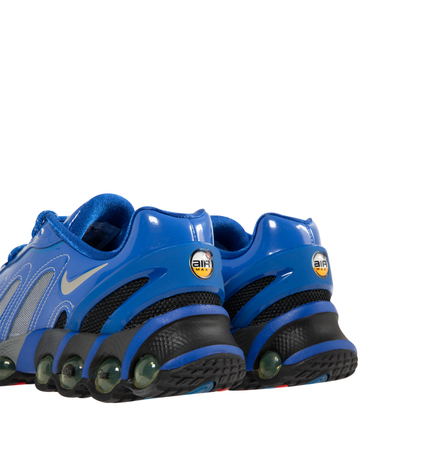 Image 3 of 5 - BLUE - NIKE Air Max DN8 SP Sneaker featuring dynamic Air system with dual-chambered tubes and tuned pressure levels, plush foam is placed underfoot, sculpted upper is made of lightweight mesh on top, while slashes at the sides reveal open mesh for more breathability, plastic heel clip helps hold your foot down, glossy Swoosh logo and reflective accents.