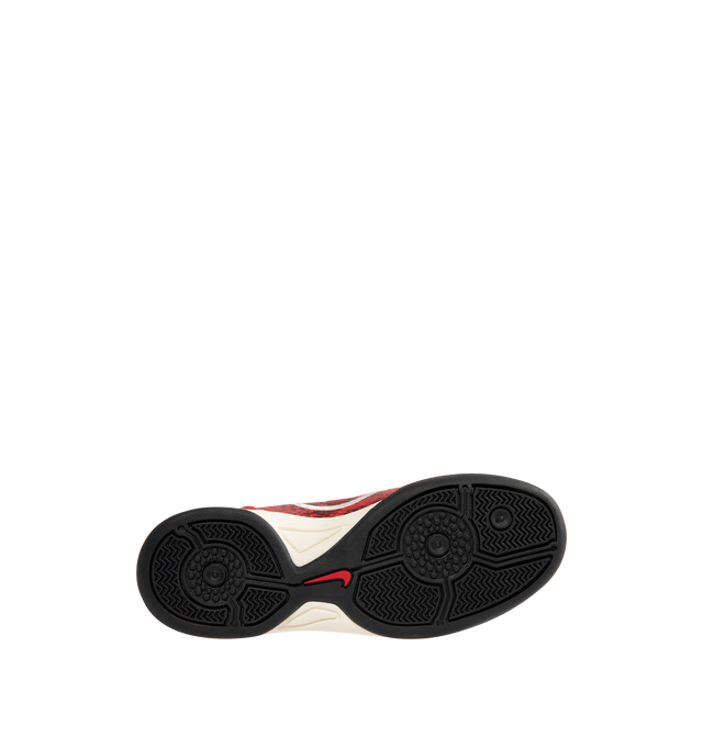 Image 4 of 5 - RED - NIKE T90 SE Sneaker featuring authentic football style, original quilted upper and asymmetrical lacing, flat rubber sole, leather upper, rubber outsole, glossy finishes and padded collar.