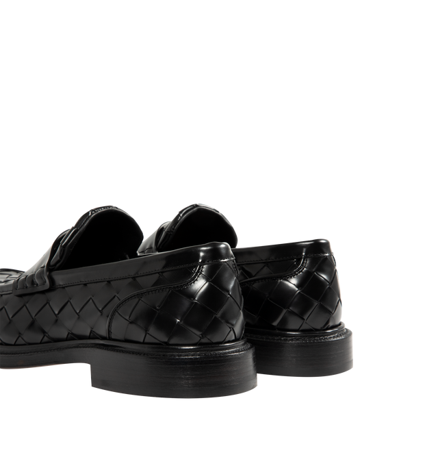 Image 3 of 4 - BLACK - BOTTEGA VENETA James Loafer featuring calfskin leather with all-over Intrecciato craftsmanship. Lining: calfskin. Leather outsole with Goodyear construction. Made in Italy.