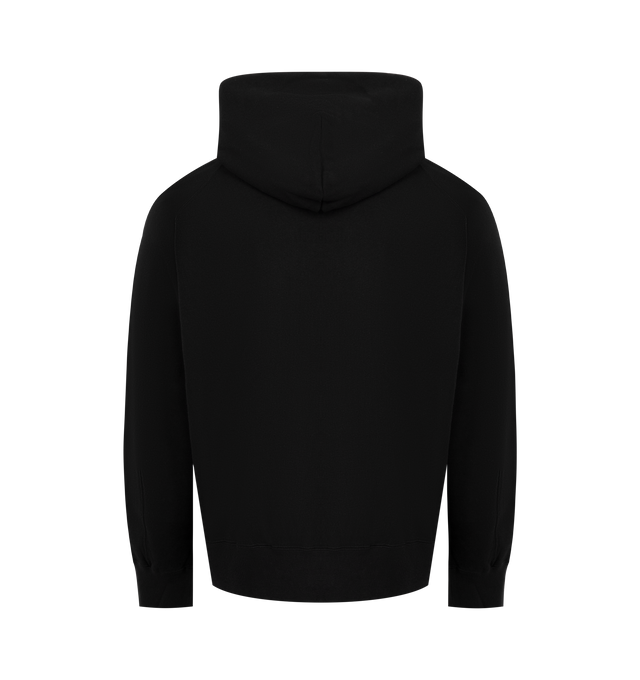 Image 2 of 3 - BLACK - SACAI X CARHARTT WIP Cotton Hoodie featuring a heavyweight cotton jersey fabric with a soft, brushed cotton pile lining, garment-washed for a unique, worn-in appearance, hooded drawstring neckline, kangaroo pocket with co-branded woven label, long sleeves, ribbed cuffs and hem and pullover style. Cotton/polyurethane. Made in Japan.