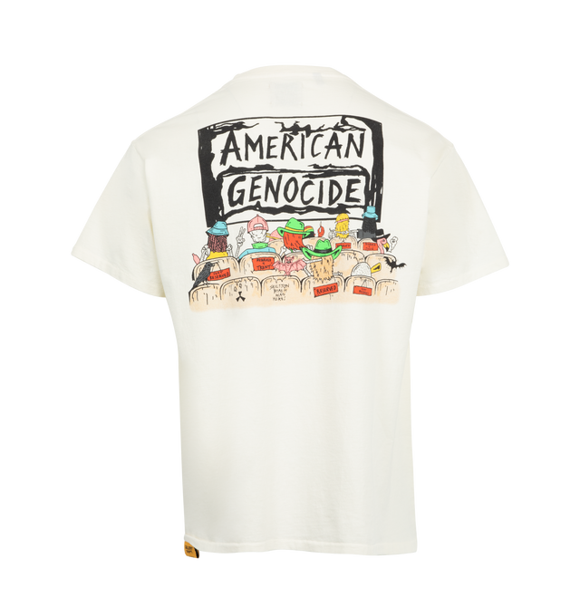 Image 2 of 2 - WHITE - GALLERY DEPT. Skeleton Beach Theatre Tee featuring relaxed fit, short sleeves, crew neck and front and back graphic. 100% cotton.