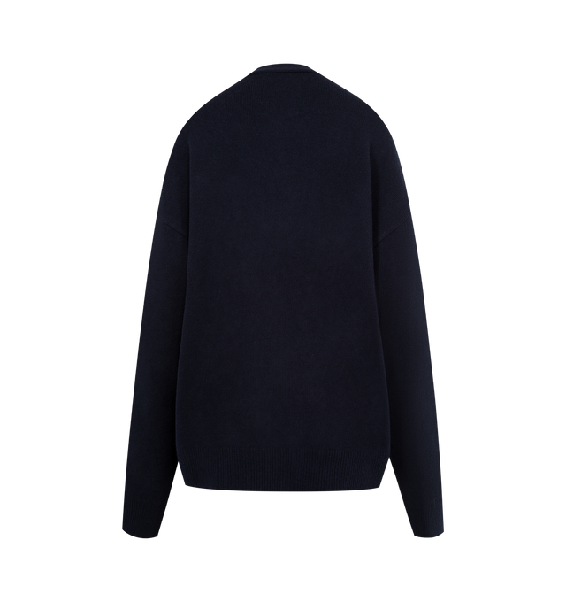 Image 2 of 2 - NAVY - EXTREME CASHMERE Jonah Sweater featuring a slouchy, relaxed-fit cashmere cardigan with a deep v-neck, fastened with five corozo buttons and rib-knit hem and cuffs. 94% cashmere, 5% nylon, 1% elastane.
