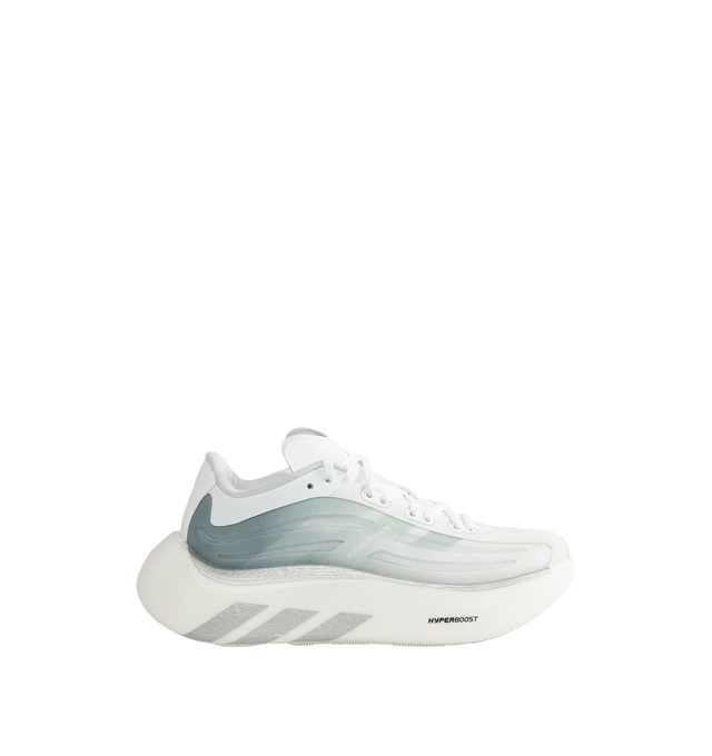 Image 1 of 5 - WHITE - Adidas Hyperboost Euphoria LT Sneakers feature a semi-transparent mono mesh upper that showcases the internal exoskeleton for a lightweight feel, enhanced breathability, and a modern aesthetic. This designer sneaker combines innovative construction with everyday comfort and performance. Main Material: Mesh Textile and Synthetic Textile, Rubber sole.
