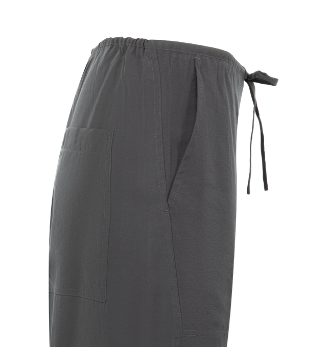Image 3 of 3 - GREY - STUDIO NICHOLSON Sheer Trousers featuring drawstring at waistband, four-pocket styling, exposed button fly and relaxed fit. Made in Portugal.