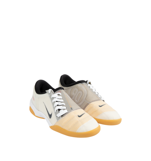 Image 2 of 5 - WHITE - NIKE Total 90 Sneaker featuring quilted upper, asymmetrical lacing, flat rubber sole, the upper features Total 90 logos on each side, padded collar, foam midsole and rubber outsole.