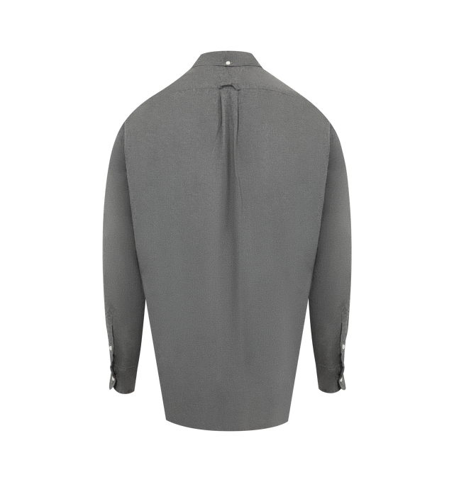 Image 2 of 2 - GREY - GITMAN BROS Classic Flannel Shirt featuring button front closure, front chest pockets, regular fit, long sleeves and button cuffs. 100% cotton.