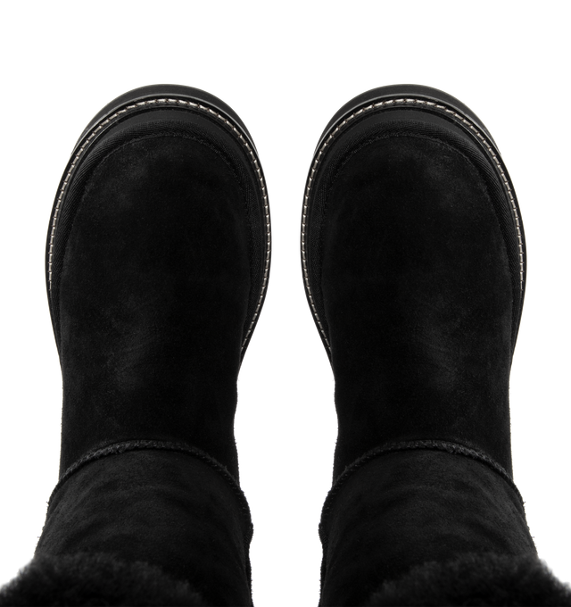 Image 4 of 4 - BLACK - UGG x sacai loafer designed for everyday wear, combines UGG's iconic premium  suede with sacai's unmistakable hybridized aesthetic. Upper is made with suede sourced from certified farms that practice regenerative agriculture upper. Midsole incorporates sugarcane EVA. Features Suede shaft, functional buckle, sugarcane EVA midsole, ibram XS Trek EvoVibram XS Trek Evo.