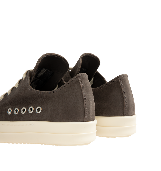 Image 3 of 5 - BROWN - RICK OWENS Extreme Low Sneaks featuring low-top sneakers crafted from supple suede with a soft, brushed finish, lace up closure, round toe and rubber sole. Leather (suede). Made in Italy.