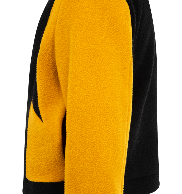 Image 3 of 3 - YELLOW - SECOND LAYER Corky Jacket featuring brushed virgin wool and cashmere blend, spread collar, zip closure, seam pockets at waist, buttoned barrel cuffs, welt pockets at interior and logo-woven satin twill lining. 72% virgin wool, 25% polyamide, 3% cashmere. Lining: 100% polyester. Made in Italy.