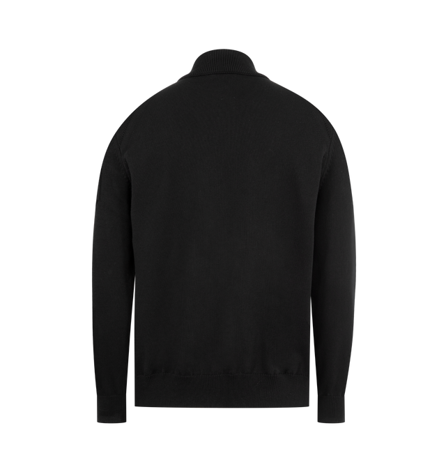 Image 2 of 3 - BLACK - MONCLER Padded Cardigan featuring lightweight micro chic lining, down-filled, stocking stitch, Gauge 7, zipper closure, vertical welt pockets with snap button closure and embossed embroidery. 100% polyester. 100% cotton. Padding: 90% down, 10% feather.