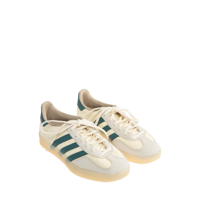 Image 2 of 5 - WHITE - ADIDAS Gazelle Indoor Sneakers featuring regular fit, lace closure, textile and synthetic upper, leather lining and rubber outsole.