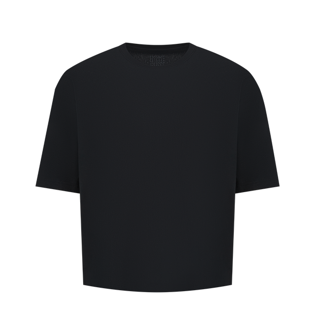 Image 1 of 2 - BLACK - ISSEY MIYAKE Release-T Basic Tee featuring round neckline, dropped shoulders, soft cotton jersey, relaxed, oversized fit and short sleeves. 100% cotton. Made in Japan.