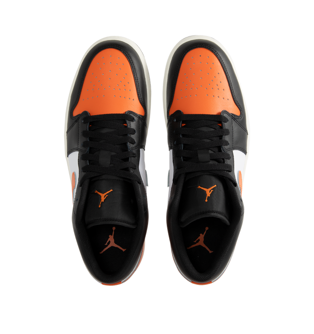 Image 5 of 5 - ORANGE - JORDAN Air Jordan 1 Low Sneaker featuring encapsulated Air-Sole unit provides lightweight cushioning, genuine leather in the upper and solid rubber outsole.