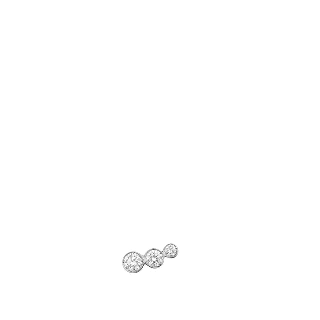 Image 1 of 1 - WHITE - SOPHIE BILLE BRAHE Croissant Trois Blanc is a Single Stud left earring with top Wesselton VVS diamonds set at face. 18k white gold. Post style. For personal consultation and detailed information about jewelry, please contact our dedicated stylist team at personalshopping@hirshleifers.com. 