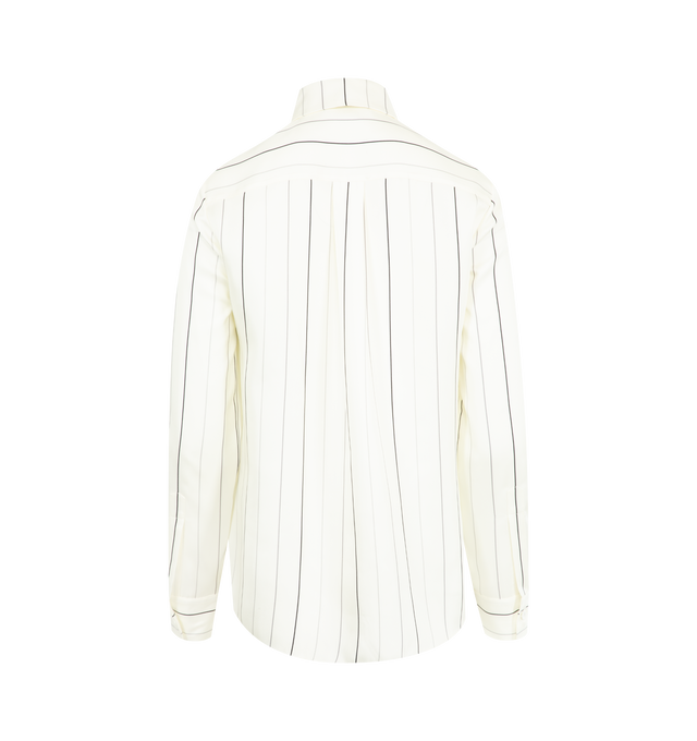 Image 2 of 2 - WHITE - GABRIELA HEARST Henri Blouse in Silk Twill featuring center-front hidden placket, long sleeves, traditional shirt finishing and details interpreted on pinstripe silk twill. 100% silk. Made in Italy.