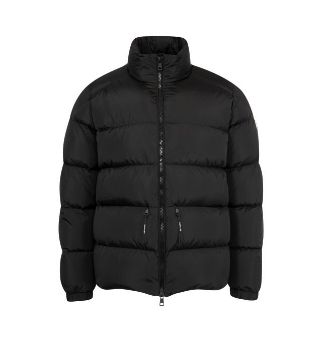 Image 1 of 3 - BLACK - MONCLER Tuileries Jacket featuring zip closure with double slider, front zip pockets with logoed slider, adjustable drawstring bottom and logo patch on the left sleeve. 100% polyamide. Padding: 90% down, 10% feather.