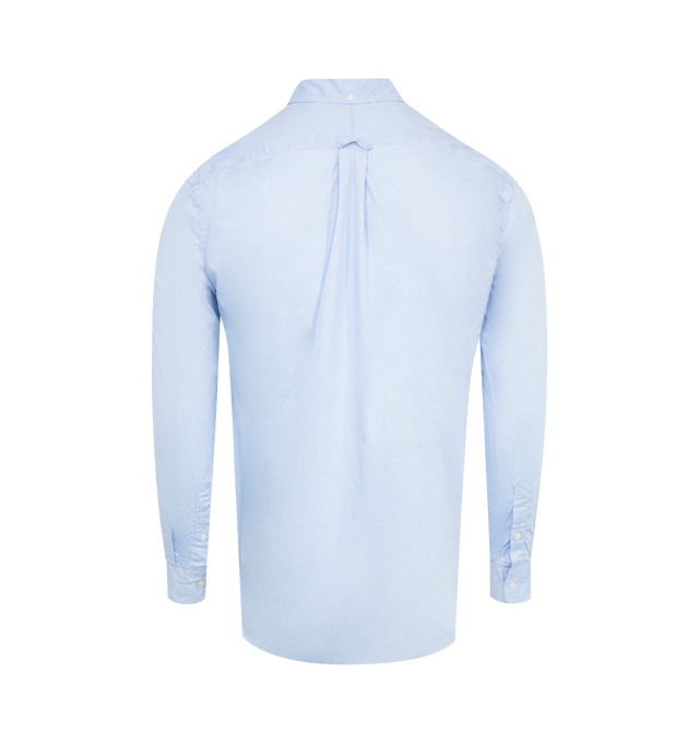 Image 2 of 2 - BLUE - GITMAN BROS Button Down Oxford Shirt featuring slim cut, button down collar, button closure, hanger loop, chest pocket, curved hem and button closure. 100% cotton. Made in the USA.