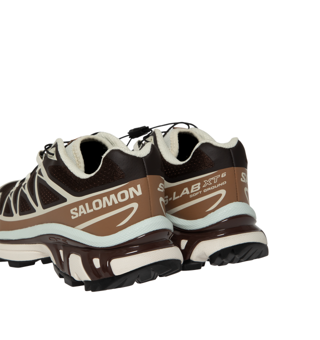 Image 3 of 5 - MULTI - Salomon Men's XT-6 Sneakers are crafted with a lightweight textile and synthetic upper and feature the brand's Agile Chassis System, Quicklace technology, and advanced cushioning for exceptional stability and comfort. Originally developed for ultra-distance trail running, these designer sneakers combine technical performance with Salomon's signature outdoor aesthetic, delivering superior support, durability, and all-terrain traction for both everyday wear and outdoor exploration. Main