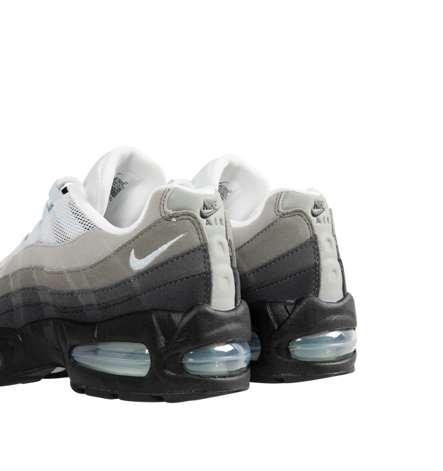 Image 3 of 5 - MULTI - Nike Womens Air Max 95 Og Sneakers feature a mixed-material upper with textile and synthetic leather overlays inspired by human anatomy. Designed with visible Max Air cushioning, a foam midsole, flex grooves for natural movement, lace-up closure, and a durable rubber outsole. Upper: Textile and Synthetic Leather; Midsole: Foam with Max Air Cushioning; Outsole: Rubber. Imported