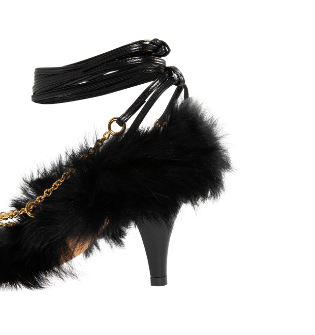 MARION SHEARLING SANDAL WITH CHAINS