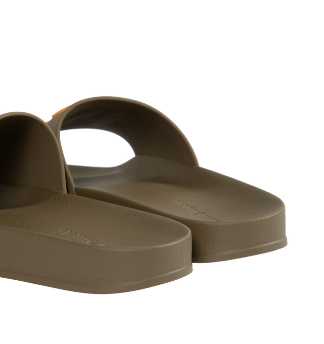 Image 3 of 4 - GREEN - PALM ANGELS PA Monogram Slides featuring embossed logo to the front, slip-on style, open toe, flat sole and moulded footbed. 100% polyurethane. 
