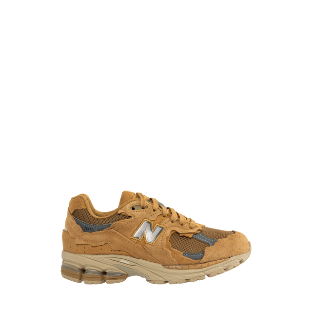 Image 1 of 5 - BROWN - NEW BALANCE 2002DX Sneaker featuring soft French terry fabric, ABZORB midsole, ABZORB SBS heel cushioning, N-ergy technology for superior shock absorption, atability Web outsole technology and GORE-TEX waterproof fabric.