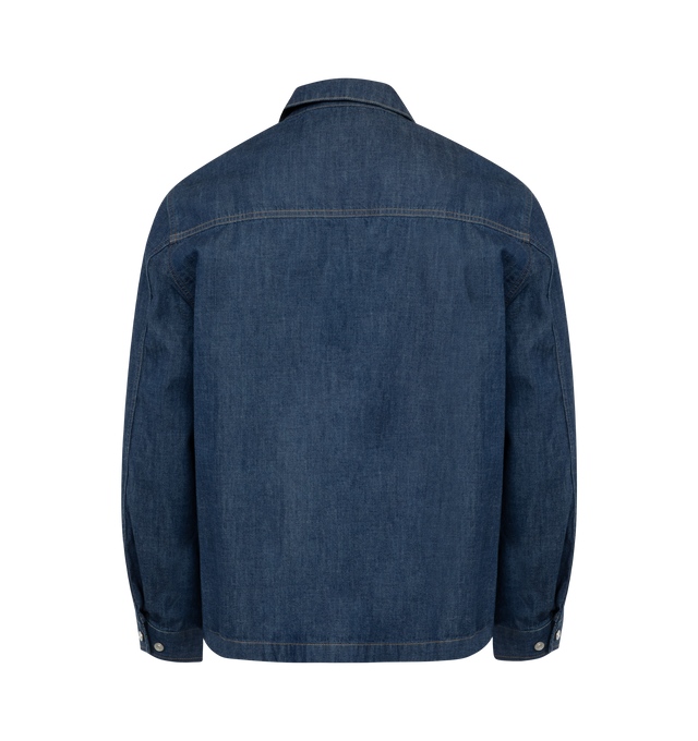 Image 2 of 3 - BLUE - GIVENCHY BOXY DENIM SHIRT featuring long-sleeved shirt in denim, classic collar, chest patch pocket, button closure and classic fit. 