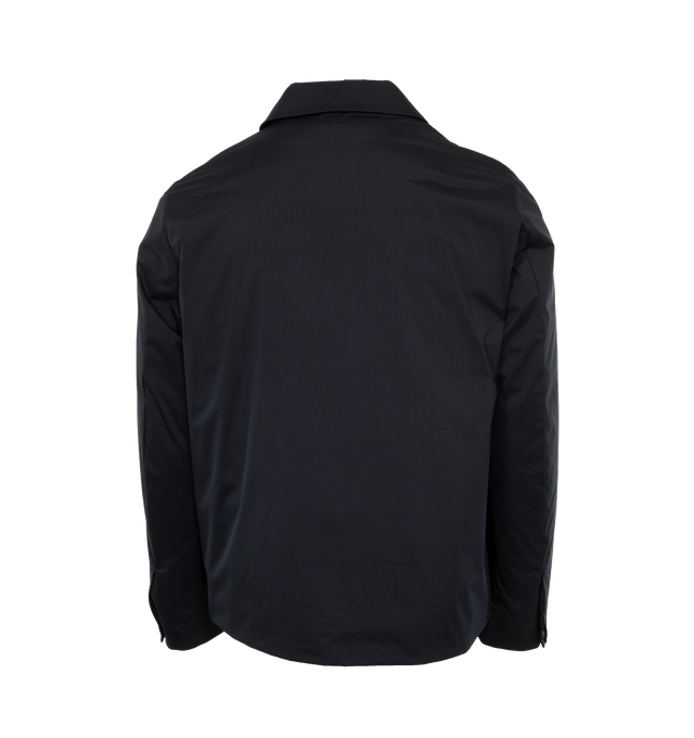 Image 2 of 3 - BLACK - MONCLER Tortisse Down Jacket featuring spread collar, two-way zip closure, flap pocket at chest, zip pockets, rubberized logo patch at sleeve, press-stud tab at cuffs and full ripstop lining. 100% polyamide. Lining: 100% polyester. Fill: 90% goose down, 10% feather. Made in Romania. 