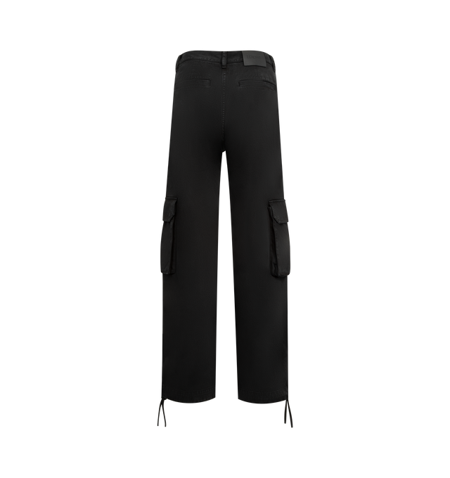 Image 2 of 3 - BLACK - LOEWE Cargo Trousers featuring relaxed fit, regular length, mid waist, straight leg, slash pockets, two cargo pockets, rear welt pockets and LOEWE embossed leather patch placed at the back. Cotton. Made in Italy.