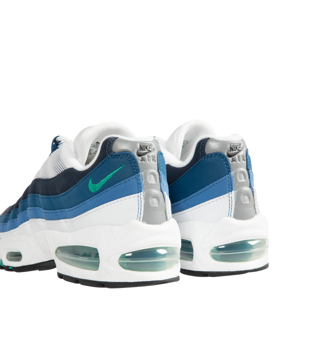 Image 3 of 5 - BLUE - NIKE Air Max 95 OG Sneaker featuring layers of leather, visible Max Air cushioning, low-cut collar and flex grooves in midsole and outsole.