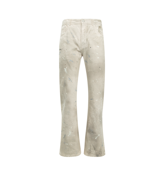 Image 1 of 3 - NEUTRAL - ENFANTS RICHES DEPRIMES Flare Jeans featuring mid rise, five pocket styling, button fly, vintage wash and distressing throughout. 100% cotton.