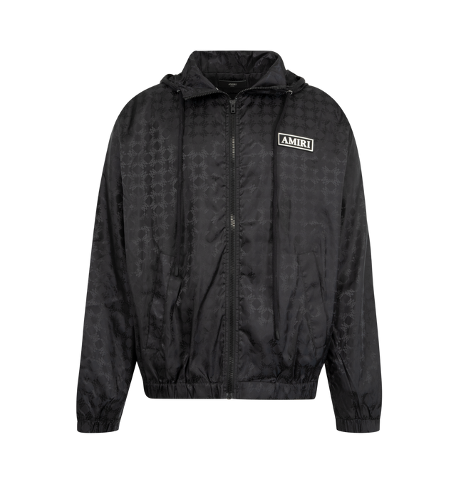 Image 1 of 3 - BLACK - Amiri Mens MA Quad Windbreaker is crafted from nylon. Features a zip-front closure, side welt pockets, and signature MA Quad logo at the chest. Main Material: 100% Nylon. Made in Italy.