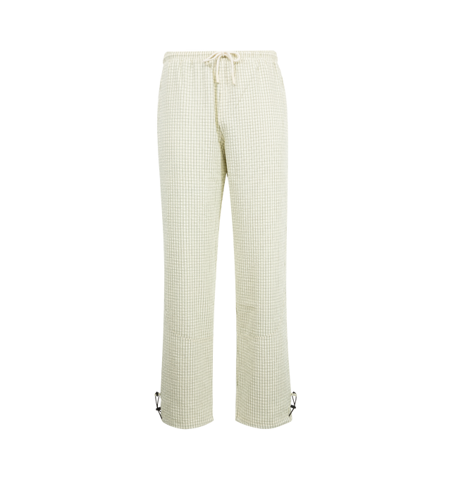 Image 1 of 3 - WHITE - PLEASURES Shifty Track Pant featuring relaxed fit, drawstring waistband, adjustable drawstring hems, two side pockets, single rear pocket and print throughout. 100% polyester.