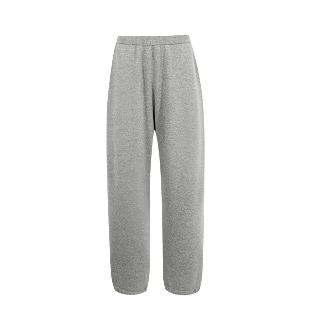 Image 1 of 3 - GREY - THE ROW Liyana Pants featuring luxuriously soft cashmere, relaxed, tapered legs, side pockets and an elasticated waistband. 100% cashmere.
