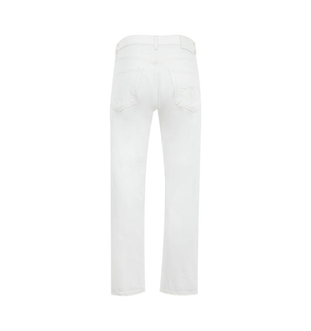 Image 2 of 3 - WHITE - R13 BF Jean featuring five-pocket style, relaxed fit, ankle length, button zip fly and belt loops. Cotton. Made in Italy.