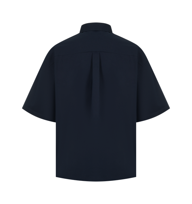 Image 2 of 2 - BLUE - Loewe Mens Brushed Cotton Twill Shirt is crafted from medium-weight brushed cotton twill. Features a boxy fit, regular length, classic collar, button-front fastening, side slits, and two-tone Anagram embroidery at the front. Main Material: Cotton. Made in Italy.