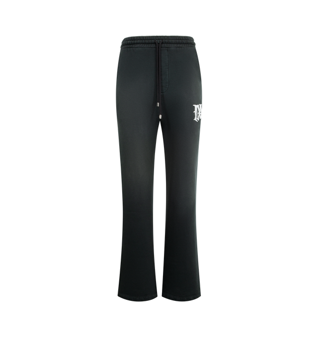 Image 1 of 3 - BLACK - AMIRI Hollywood Sweatpants featuring logo print, drawstring fastening, 2 side pockets and relaxed fit. 100% cotton. Made in Italy.
