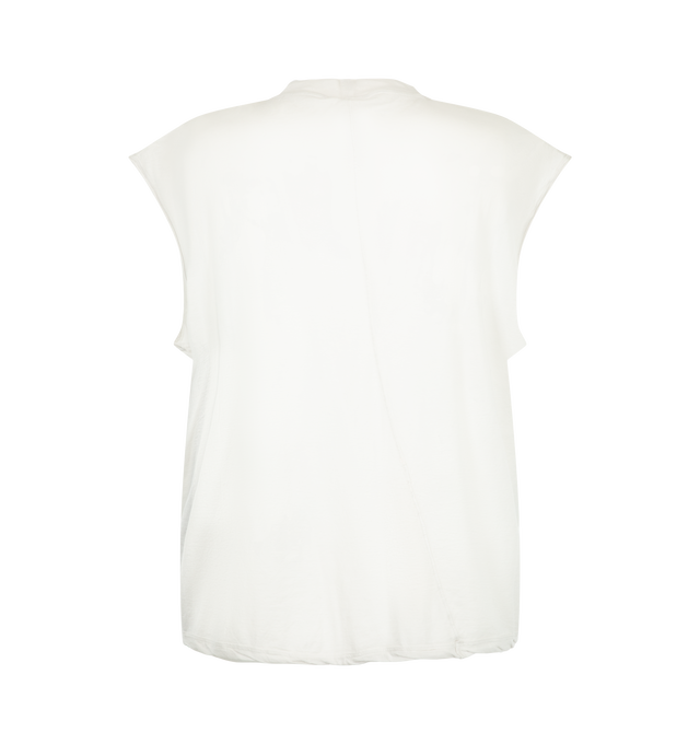 Image 2 of 2 - WHITE - Rick Owens DRKSHDW Men's Cropped Tarp T-Shirt is crafted from cotton and features a cropped arm silhouette with the brands signature oversized proportions. Main Material: 100% Cotton. Made in Italy.