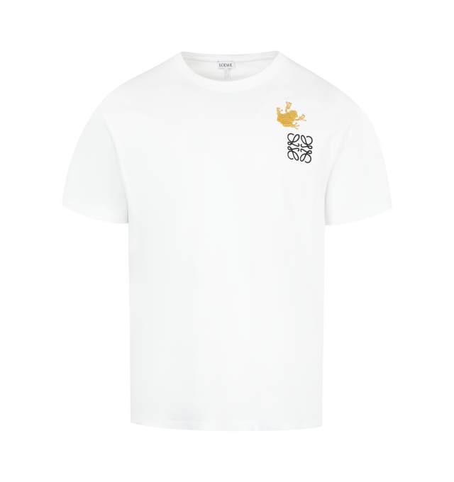 Image 1 of 2 - WHITE - LOEWE Relaxed Fit T-shirt in cotton featuring crew neck, ribbed collar, logo placed on the chest and relaxed fit. Cotton.