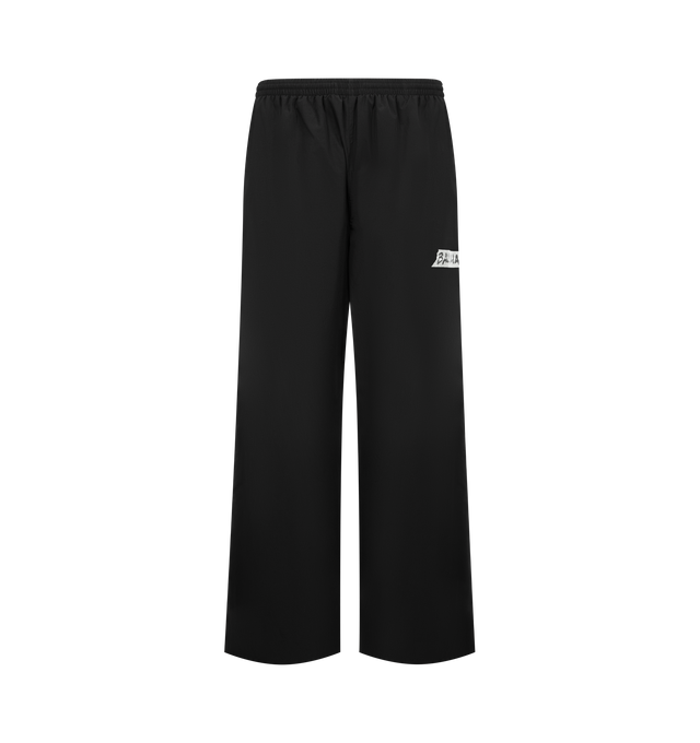 Image 1 of 3 - BLACK - BALENCIAGA Tracksuit Pants featuring elastic waistband, adjustable drawstring, front zip pockets and logo detail. 50% cotton, 50% polyamide. Lining: 100% polyester. Made in Italy.