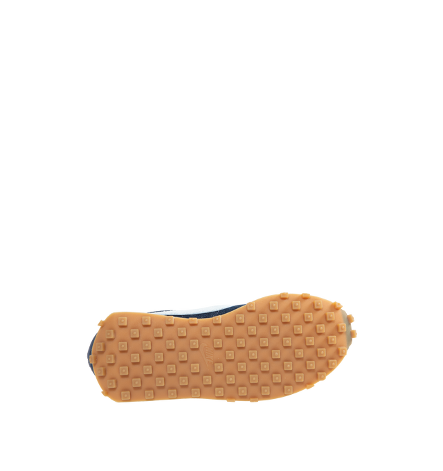 Image 4 of 5 - NAVY - NIKE LD-1000 Sneaker featuring dramatically flared heel, upper combines leather and textiles, waffle outsole, foam midsole and rubber outsole.
