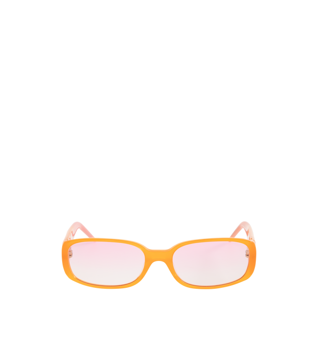Image 1 of 3 - ORANGE - CASABLANCA Oval Stripe Acetate Sunglasses featuring gold-tone logo emblem, oval frame and non-polarized lenses. Acetate frame, plastic lenses.