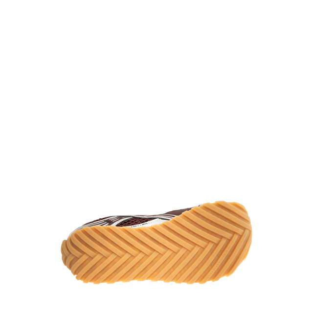 Image 4 of 5 - BROWN - BOTTEGA VENETA Orbit Sneaker featuring lace-up front, metallic rubber, mesh and fishnet panels, signature intrecciato weave and gripped soles. Rubber outsole. Made in Italy.