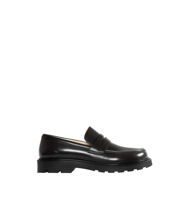 Image 1 of 4 - BLACK - LOEWE Blaze Loafer featuring rounded toe shape and a chunky rubber outsole. 30mm heel. Calfskin. Made in Italy. 