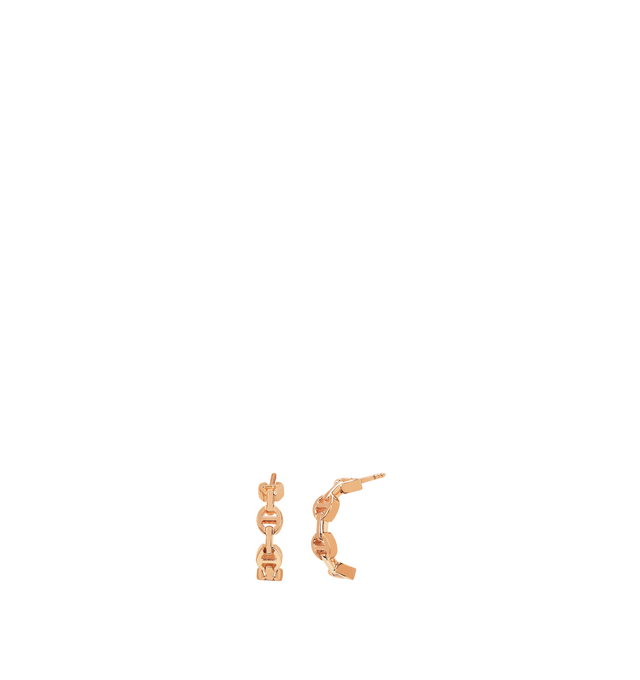 Image 2 of 2 - Rose Gold - Hoorsenbuhs Micro Crescent Earrings are crafted from 18K rose gold and feature a micro crescent silhouette with the brands iconic anchor chain links and white diamond-accented bridges. For personal consultation and detailed information about jewelry, please contact our dedicated stylist team at personalshopping@hirshleifers.com.This item may be restricted for online purchase to international clients. For assistance purchasing this item please contact our dedicated stylist team at